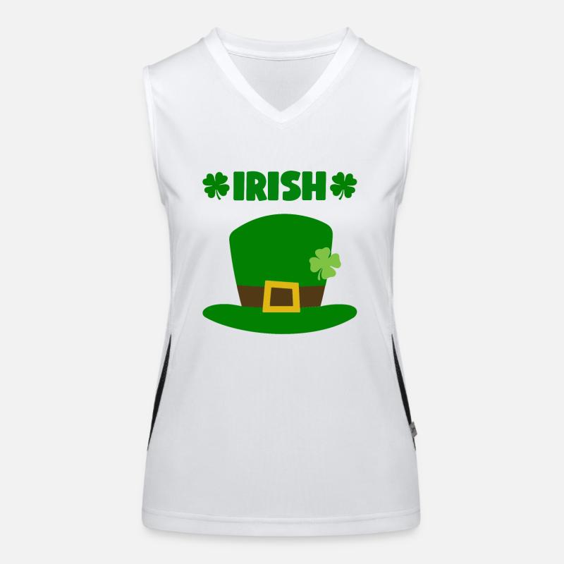 Accessoires de la Saint-Patrick Irlande Shamrock décoration Débardeur respirant contrasté Femme