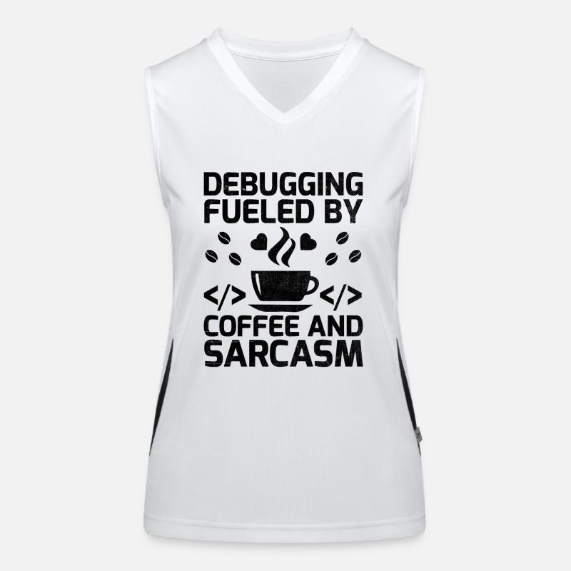 Kaffee-Codierung Programmierer Programmierer Entwickler Nerd Coff Funktionelles Kontrast-Tank Top für Frauen