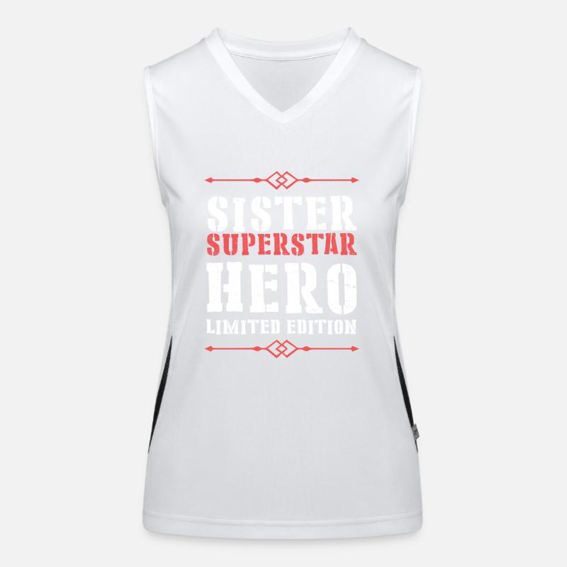 Beste Schwester Heldin Spruch Funktionelles Kontrast-Tank Top für Frauen