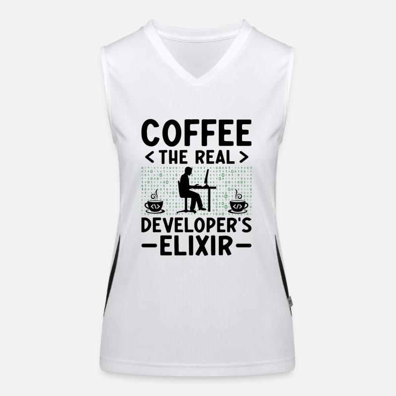 Kaffee-Codierung Programmierer Programmierer Entwickler Nerd Coff Funktionelles Kontrast-Tank Top für Frauen