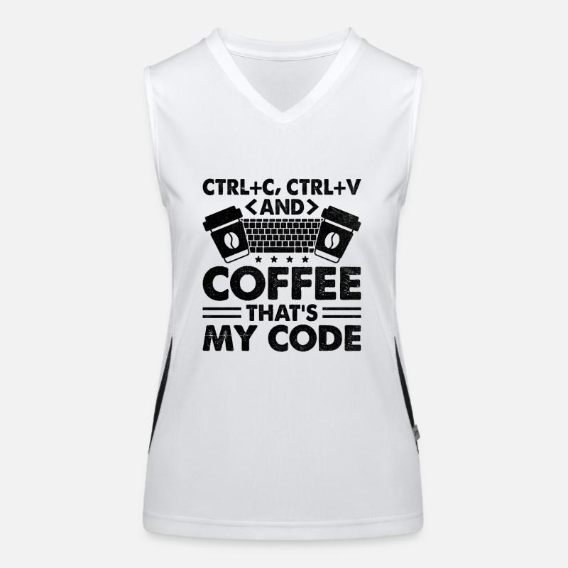 Kaffee-Codierung Programmierer Programmierer Entwickler Nerd Coff Funktionelles Kontrast-Tank Top für Frauen