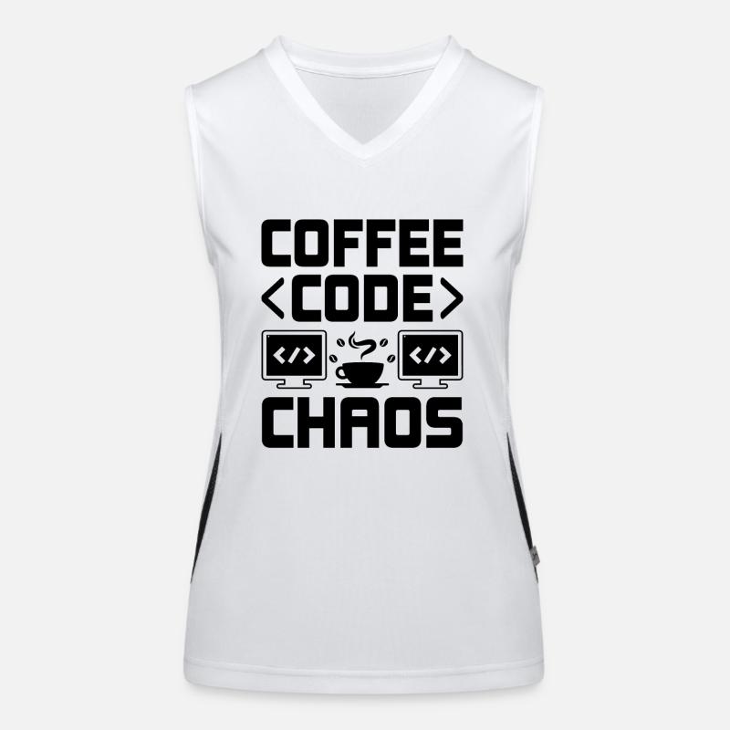 Kaffee-Codierung Programmierer Programmierer Entwickler Nerd Coff Funktionelles Kontrast-Tank Top für Frauen