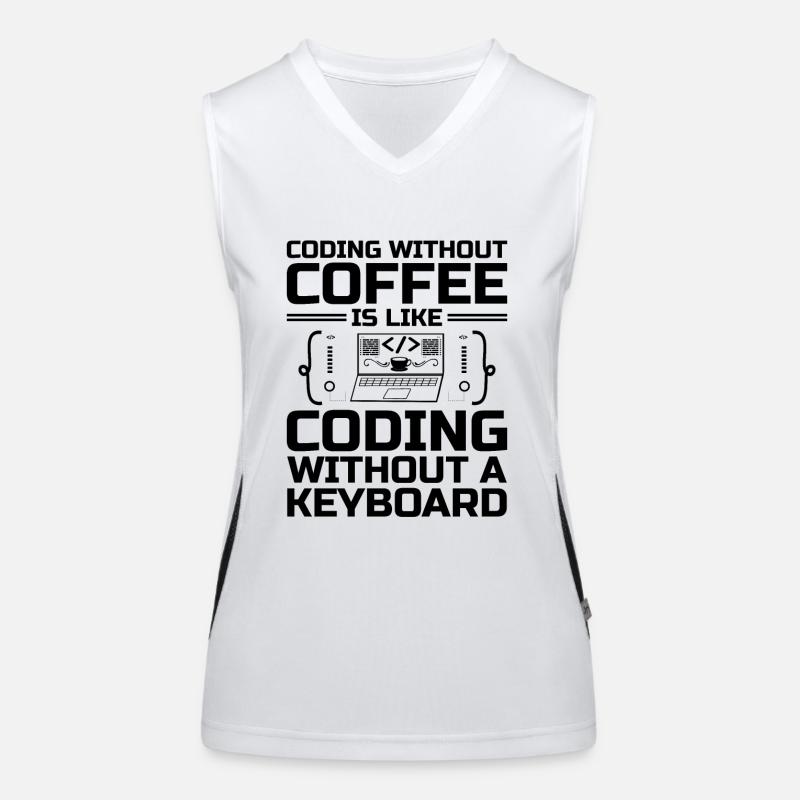 Kaffee-Codierung Programmierer Programmierer Entwickler Nerd Coff Funktionelles Kontrast-Tank Top für Frauen