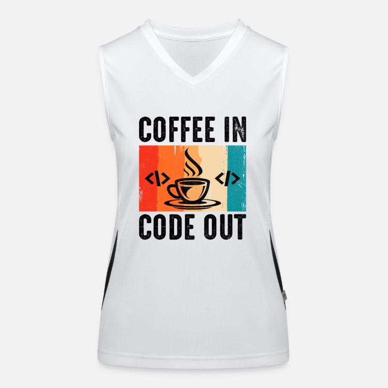 Kaffee-Codierung Programmierer Programmierer Entwickler Nerd Coff Funktionelles Kontrast-Tank Top für Frauen