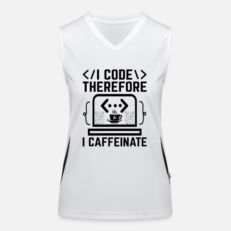 Kaffee-Codierung Programmierer Programmierer Entwickler Nerd Coff Funktionelles Kontrast-Tank Top für Frauen