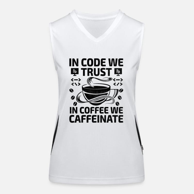 Kaffee-Codierung Programmierer Programmierer Entwickler Nerd Coff Funktionelles Kontrast-Tank Top für Frauen
