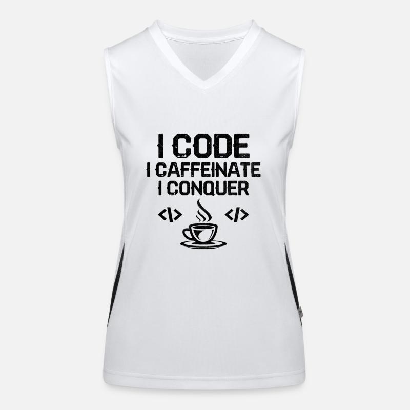 Kaffee-Codierung Programmierer Programmierer Entwickler Nerd Coff Funktionelles Kontrast-Tank Top für Frauen