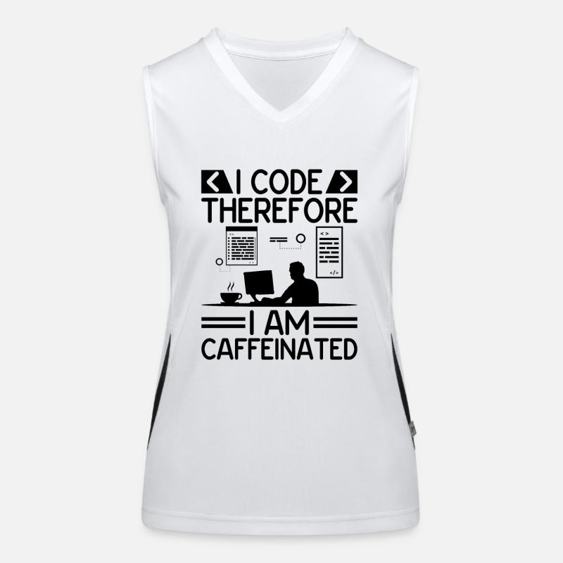 Café Codage Programmeur Codeur Développeur Nerd Coff Débardeur respirant contrasté Femme