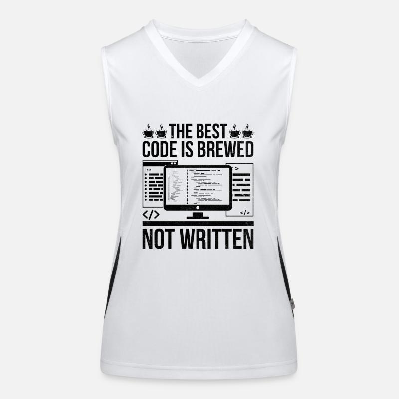 Kaffee-Codierung Programmierer Programmierer Entwickler Nerd Coff Funktionelles Kontrast-Tank Top für Frauen