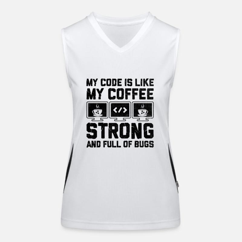Kaffee-Codierung Programmierer Programmierer Entwickler Nerd Coff Funktionelles Kontrast-Tank Top für Frauen