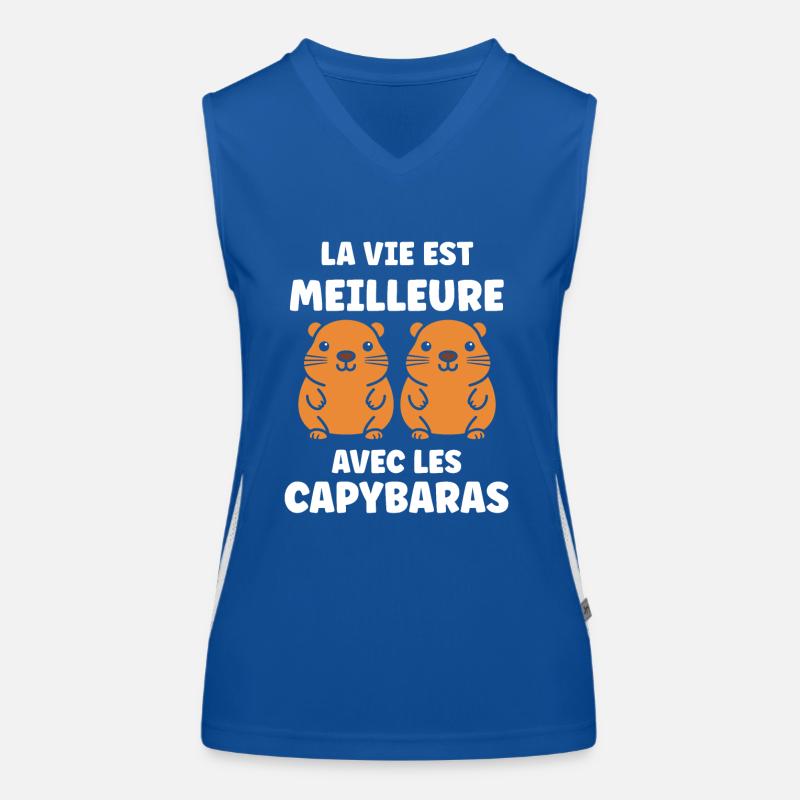 Humour Capybara Débardeur respirant contrasté Femme