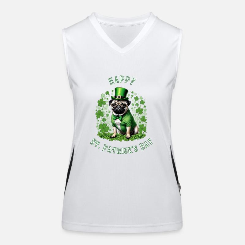 Carlin de la Saint-Patrick I Shamrock Carlin de la Saint-Paddy Débardeur respirant contrasté Femme