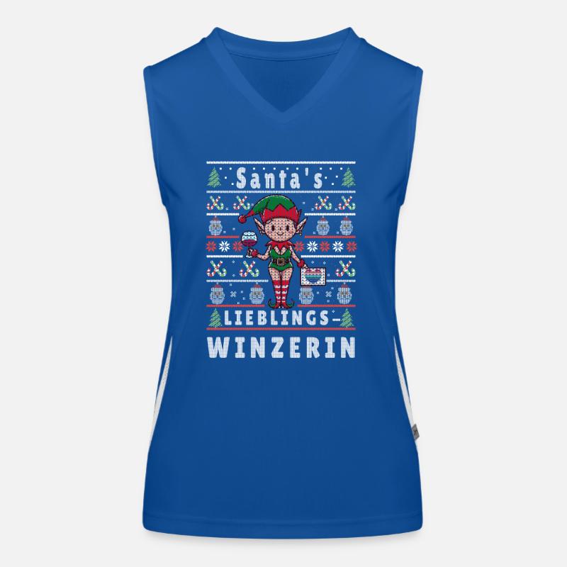 Ugly Christmas SANTA'S FAVORITE WINEMAKER Women's Functional Contrast Tank Top