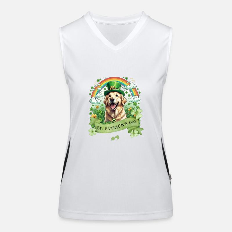 Chapeau vert et trèfle I Or de la Saint-Patrick Débardeur respirant contrasté Femme