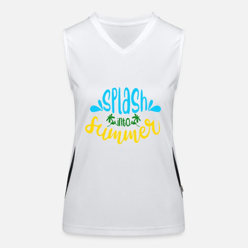 Planschen Sie in den Sommer Funktionelles Kontrast-Tank Top für Frauen