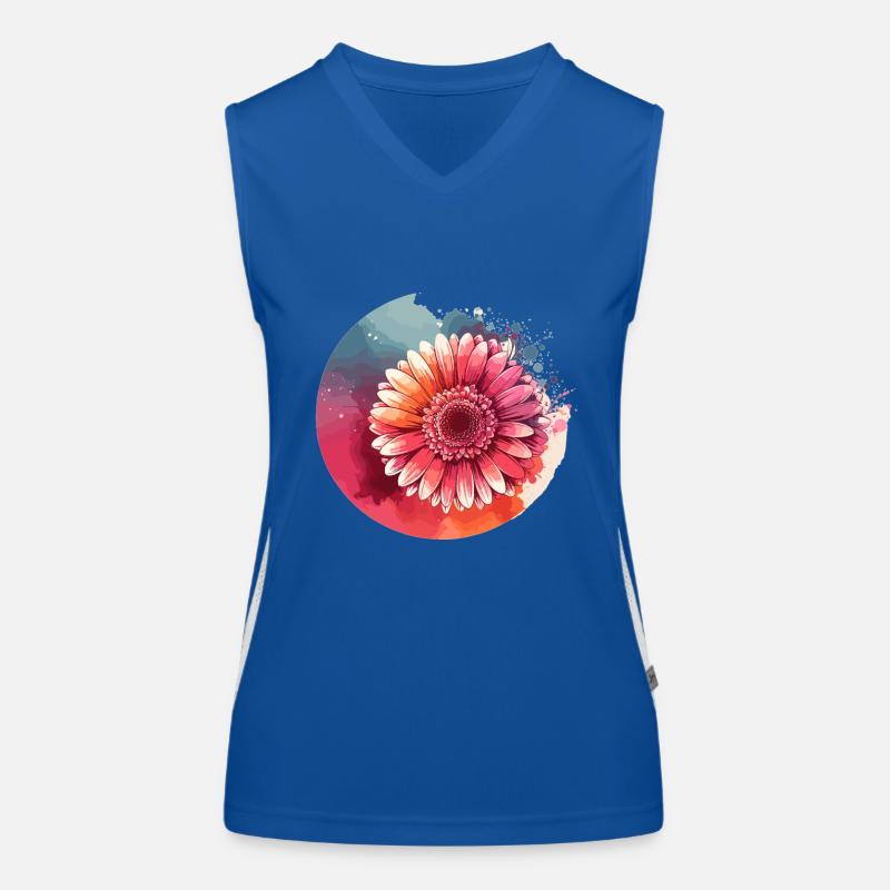 Gerbera drawn Women's Functional Contrast Tank Top
