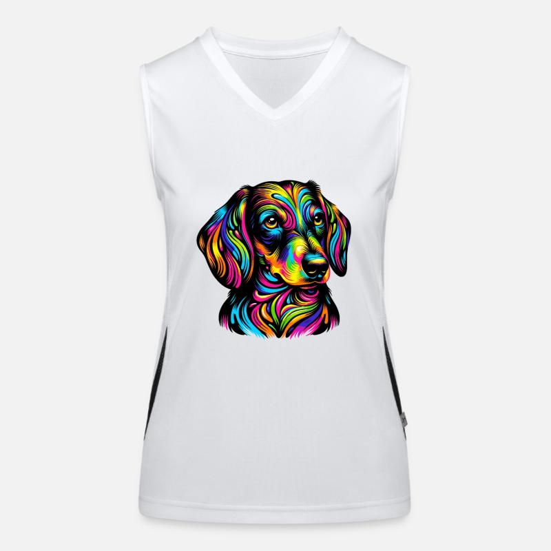 Dachshund Dog Women's Functional Contrast Tank Top