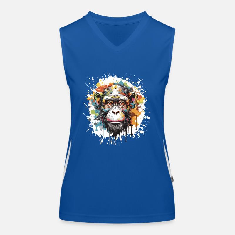 Monkey Pop Art Head Women's Functional Contrast Tank Top