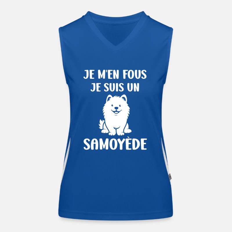Humour Chien Samoyède Débardeur respirant contrasté Femme