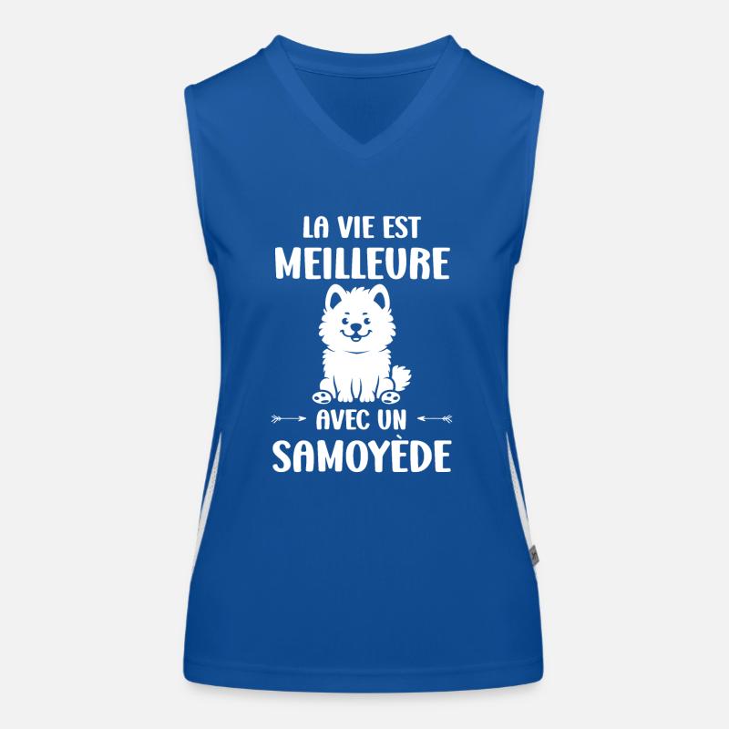 Humour Chien Samoyède Débardeur respirant contrasté Femme