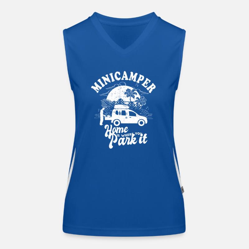 Camping-Camper Microcamper Zubehör lustig Sprüche Funktionelles Kontrast-Tank Top für Frauen