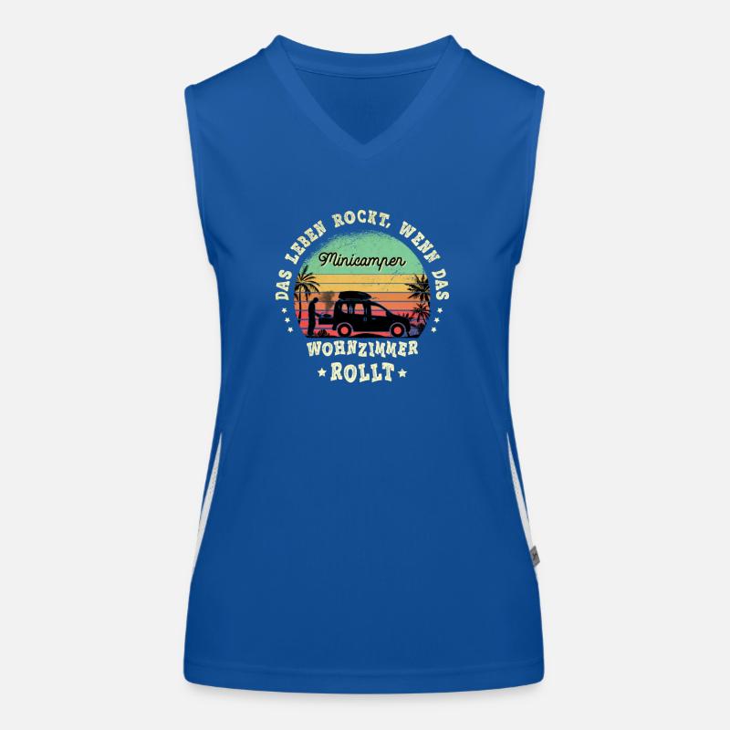 Minicamper Camping-Camper Microcamper Sprüche Funktionelles Kontrast-Tank Top für Frauen
