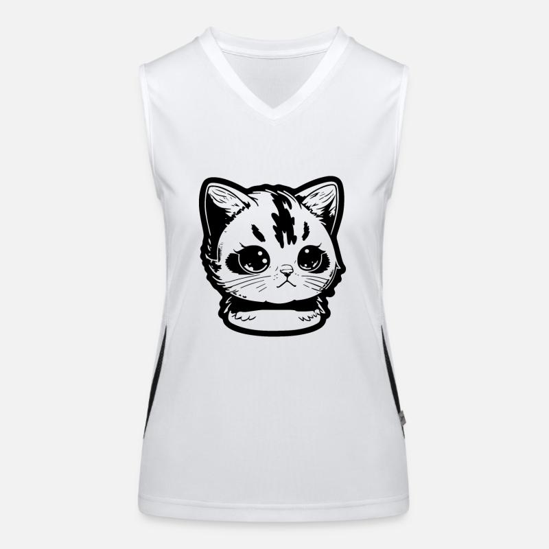 Cat black Women's Functional Contrast Tank Top