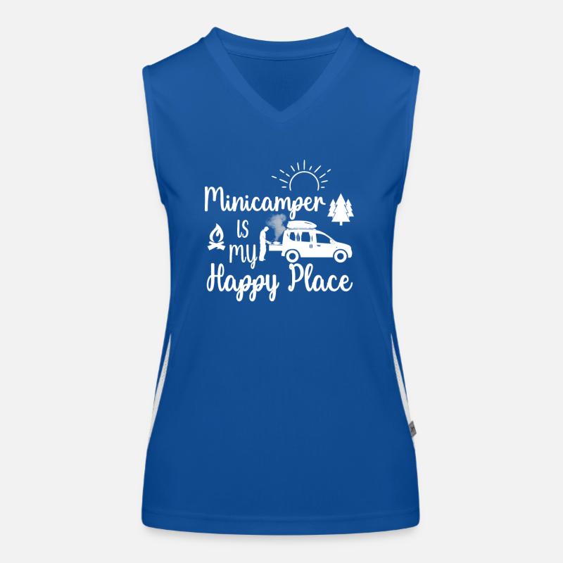 Happy Minicamper Camping-Camper Microcamper Funktionelles Kontrast-Tank Top für Frauen