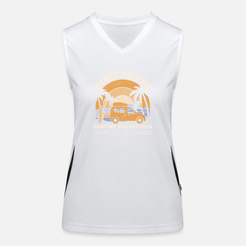 Minicamper ADVENTURES Camping-Camper Microcamper Funktionelles Kontrast-Tank Top für Frauen