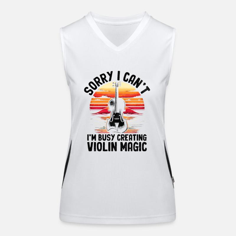 Sorry I Can't I'm Busy Creating Violin Magic Violi Women's Functional Contrast Tank Top