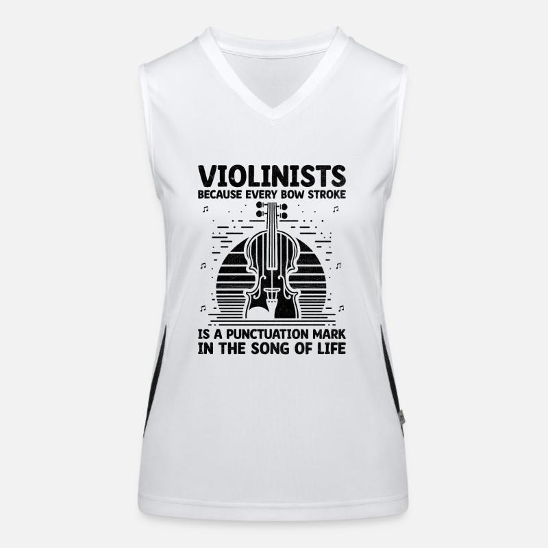 Violinists Because Every Bow Stroke Is A Punctuati Women's Functional Contrast Tank Top