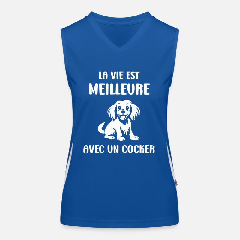 Chien cocker Débardeur respirant contrasté Femme
