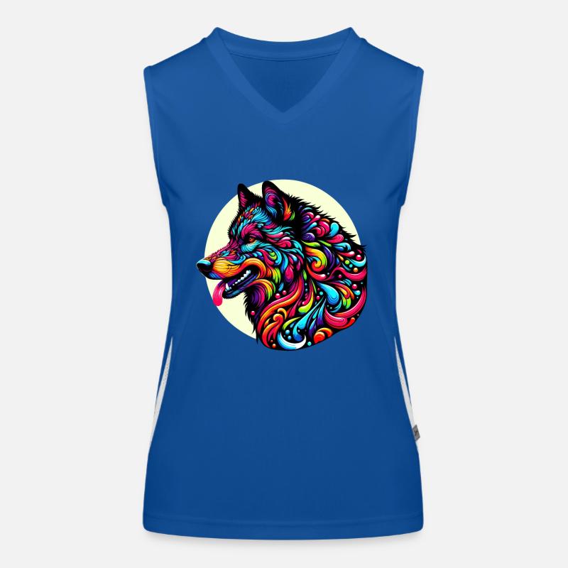 Wolf, Wolfskopf Funktionelles Kontrast-Tank Top für Frauen