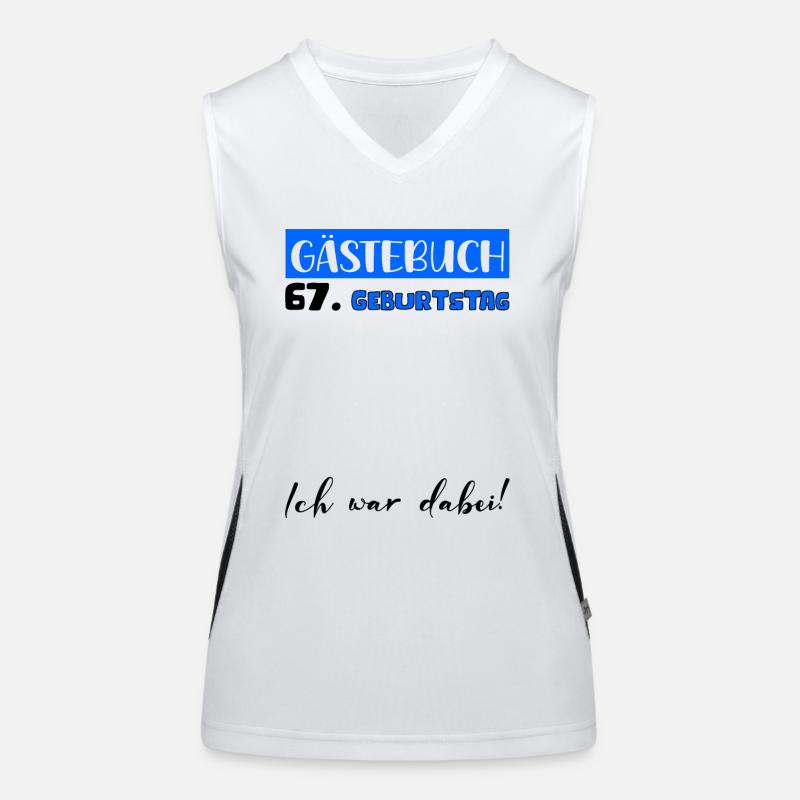 Gästebuch Deko Männer Herren 67. Geburtstag Tshirt Funktionelles Kontrast-Tank Top für Frauen