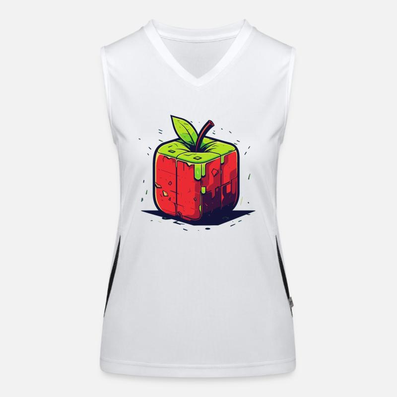 Würfel Apfel Cube Apple Funktionelles Kontrast-Tank Top für Frauen