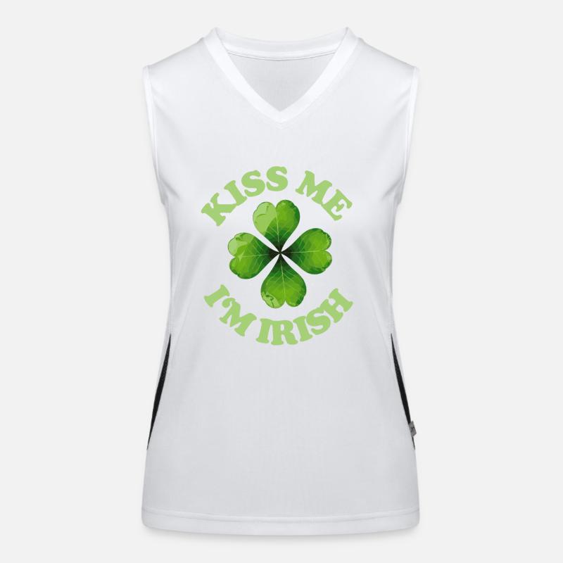 Küss mich, ich bin irisch St. Patricks Funktionelles Kontrast-Tank Top für Frauen