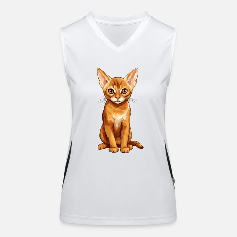 Abyssinian Cat Abessinierkatze Funktionelles Kontrast-Tank Top für Frauen