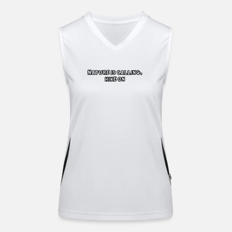 Wandern - Nature is calling, hike on Funktionelles Kontrast-Tank Top für Frauen