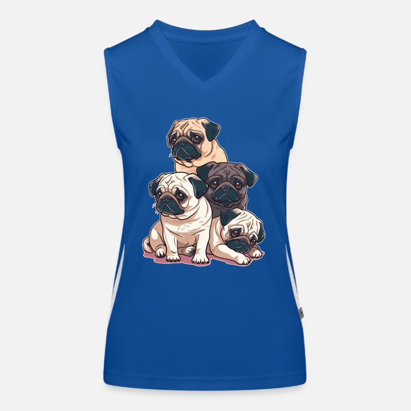 Mops Stapel Funktionelles Kontrast-Tank Top für Frauen