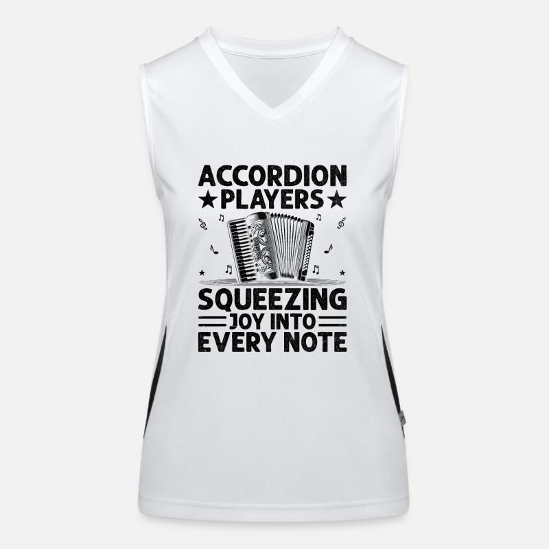 Accordion Players Squeezing Joy Into Every Note Ac Women's Functional Contrast Tank Top