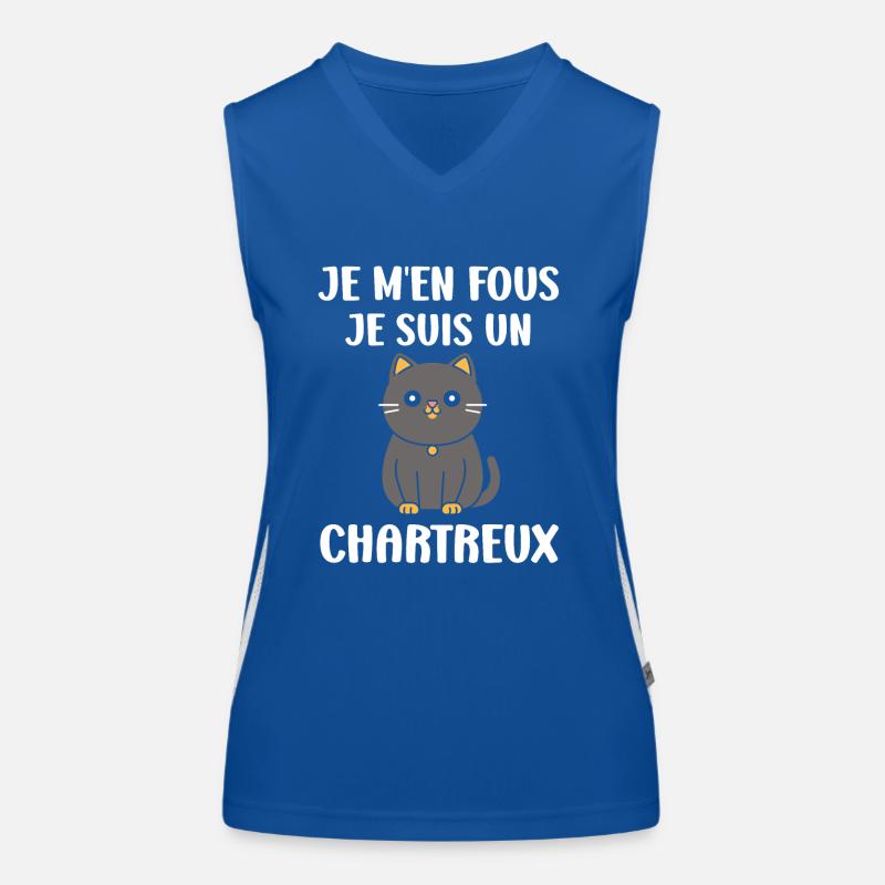 Humour chat chartreux Débardeur respirant contrasté Femme