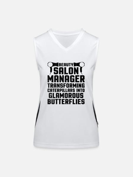 SPA Manager Job Wellness Funny SPA Management Sayi - Women's Functional Contrast Tank Top - white/black - Front