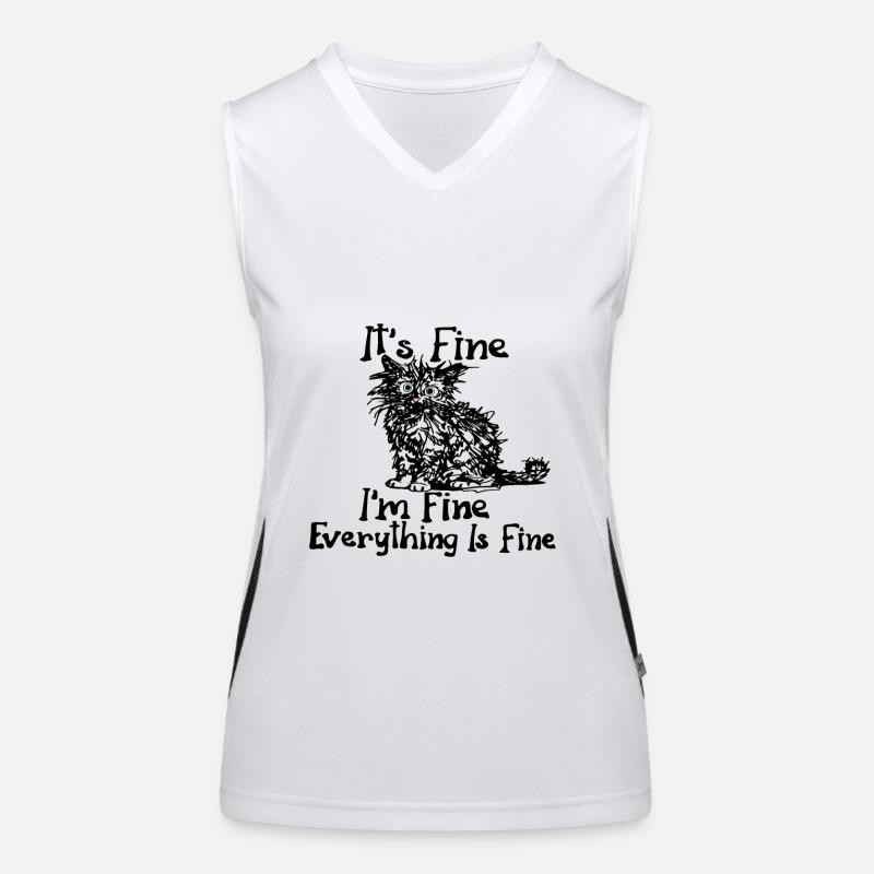 funny cat kitten sarcastic saying gift Women's Functional Contrast Tank Top