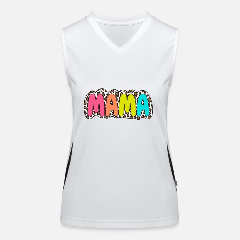 Mama bunt Leopard Retro Mama Muttertag Funktionelles Kontrast-Tank Top für Frauen