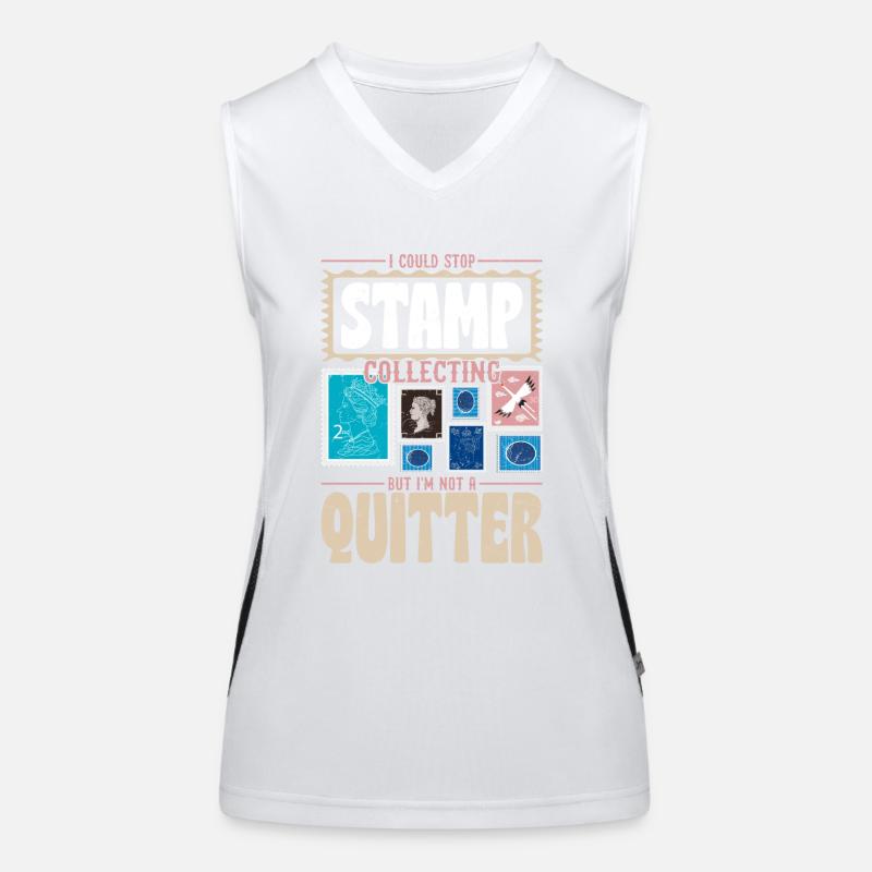 Dedicated Philatelist: Not Quitting, Just Collecti Women's Functional Contrast Tank Top
