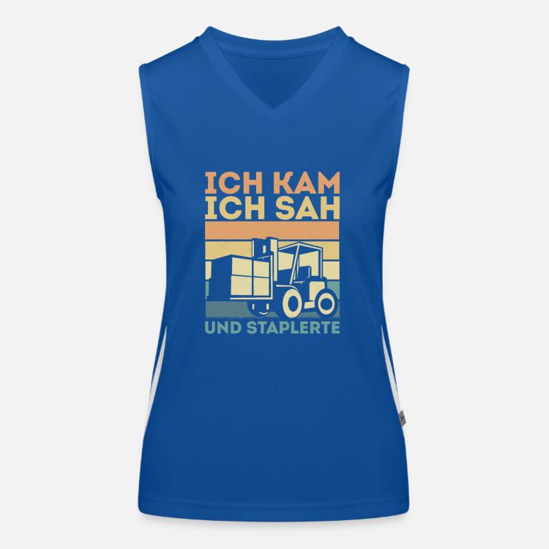 Gabelstaplerfahrer Lagerist Lagerarbeiter Funktionelles Kontrast-Tank Top für Frauen