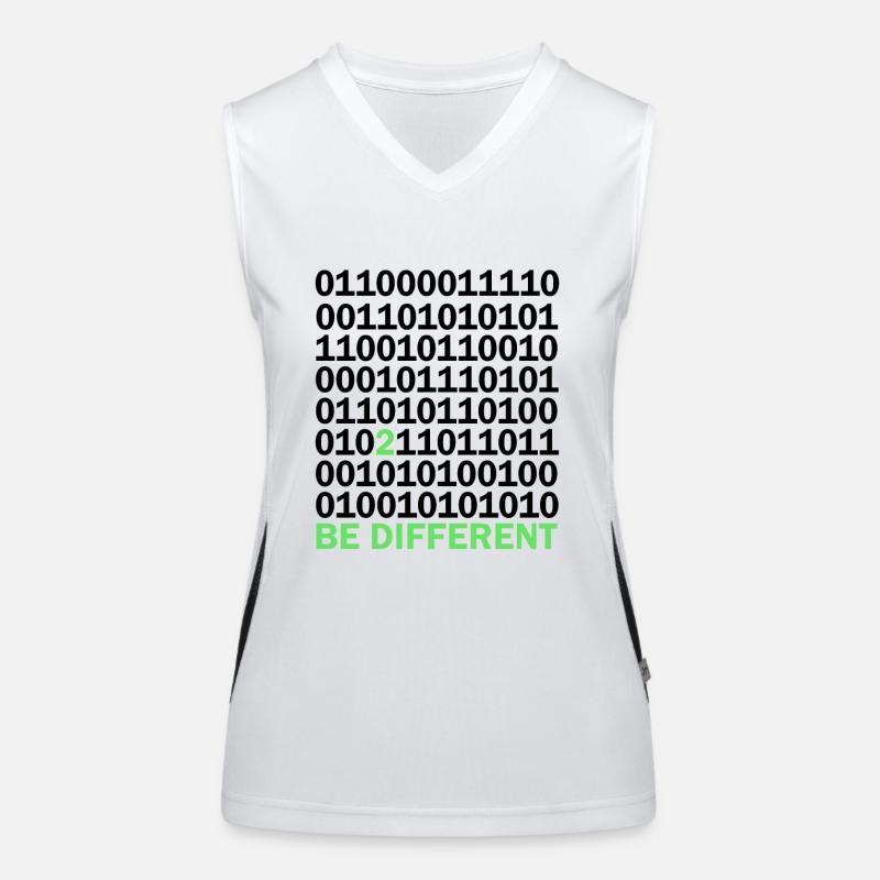 Be Different Binärcode Nerd Geschenk Funktionelles Kontrast-Tank Top für Frauen