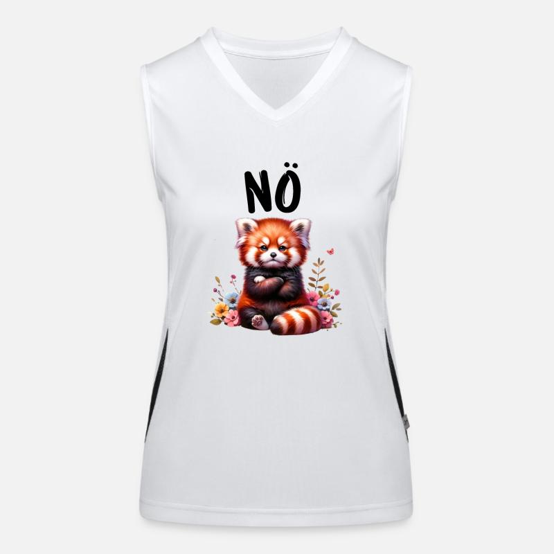 Roter Panda Lustiger Spruch Nö Feuerfuchs Funktionelles Kontrast-Tank Top für Frauen