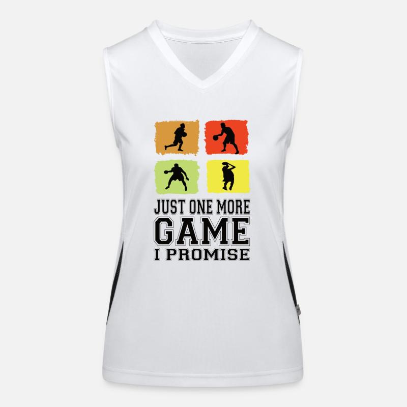 Juste un match de plus Je promets le maillot de basketteur Débardeur respirant contrasté Femme