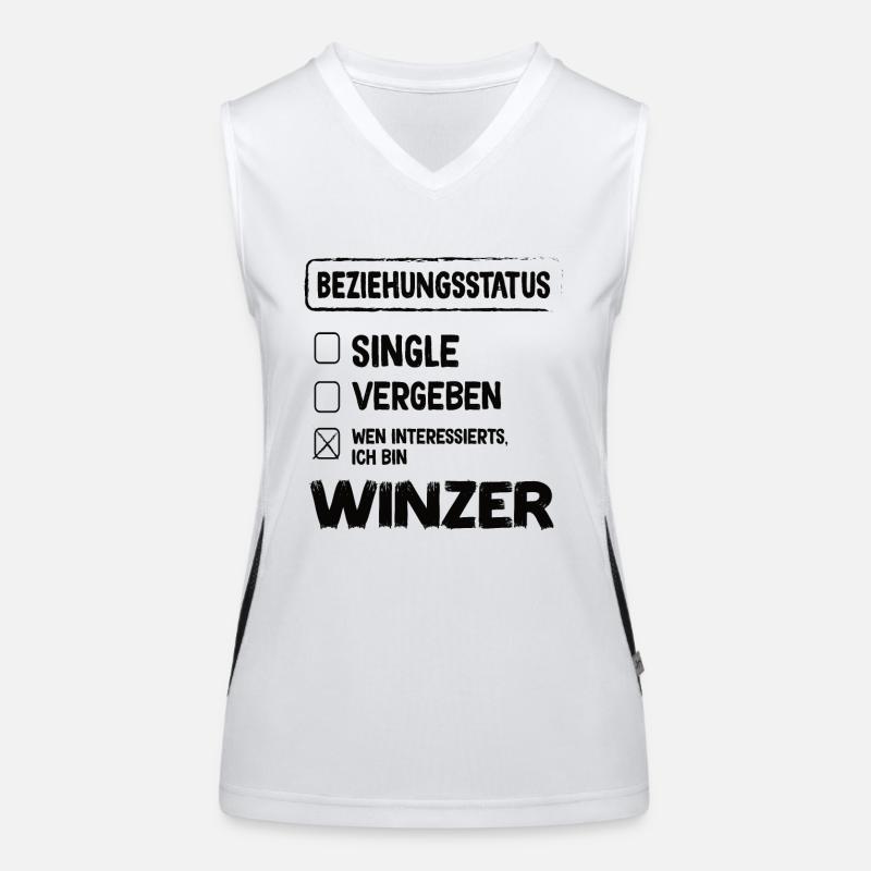 Winzer Beziehungsstatus Winzer Wein Beruf Funktionelles Kontrast-Tank Top für Frauen